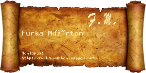 Furka Márton névjegykártya