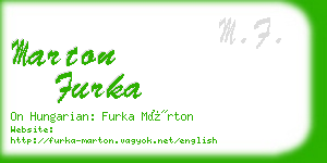 marton furka business card